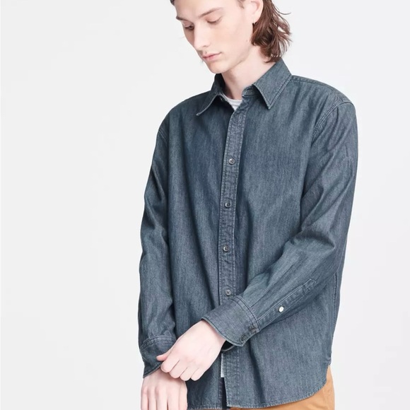Rag & Bone Blue Cotton Japanese Chambray Shirt MEN’S Small Unisex - Picture 1 of 11